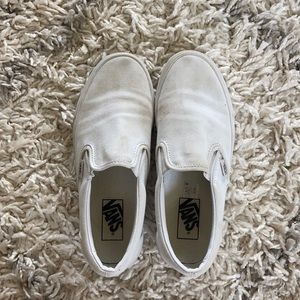 White Slip-On Vans
